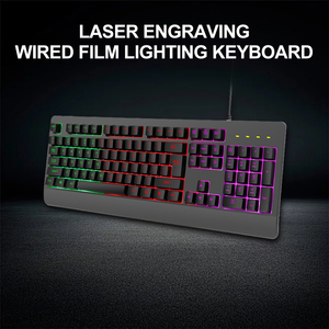 Personalized 104-Key Membrane <strong>Keyboard</strong> with 5 Colors Light USB Interface Black Wired <strong>Keyboard</strong> - Product Image 4