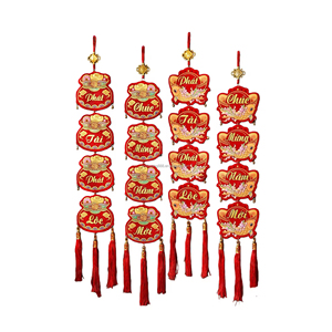 Dây Đèn Lồng năm mới của Trung Quốc với các nhân vật (Fu, có nghĩa là may mắn) và tua - Product Image 1