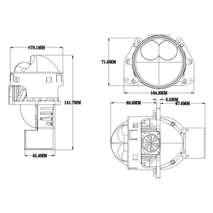 3.0 inç bi-led mavi Lens P92 far çift lazer Bi Led projektör Lens - Product Image 3