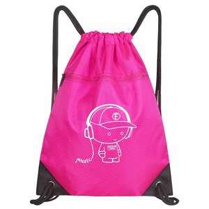Custom 420D Polyester Backpack Traveling Sport Fabric Draw <strong>String</strong> Bag With Printing Logo for Gym Shopping Yoga Drawstring Bags - Product Image 4