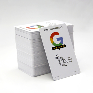 Sunlanrfid 13.56MHz CR80 Plastic Programmable <strong>QR</strong> <strong>Code</strong> <strong>Scan</strong> NFC NTAG 213 NTAG 215 NTAG 216 PVC NFC google Review Card - Product Image 1