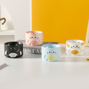 Promotional Gift Stackable Ceramic Cute Cat Design Water <strong>Cup</strong>