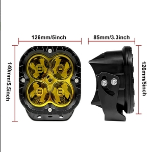 แถบไฟ LED 42นิ้วแบบเชื่อมได้ (ทรงลูกบาศก์) 12-34โวลต์ไฟหน้า LED สีเหลืองอำพันแท่งไฟสีส้ม LED ป้อมปืน - Product Image 1