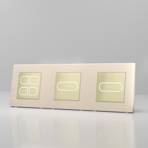 Interruttore luce a pulsante rettangolare a parete moderna con presa USB - Product Image 2
