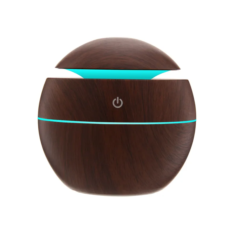 7 Colors Ultrasonic Humidifier Aroma Diffuser Humidifier 130ml Wood Grain Aroma Diffuser Mini Humidifier