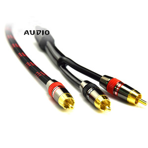 HIFI单RCA到双RCA低音炮音频电缆纯铜一子2分路器Y RCA电缆 - Product Image 4