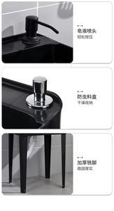 现代矩形陶瓷盆水槽，带单孔水龙头安装排水器，适用于小型公用设施或洗衣房浴室 - Product Image 2