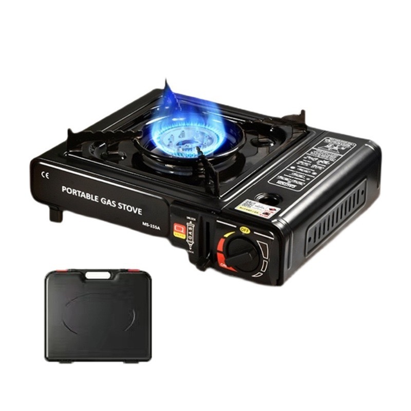 Black Dual-use cassette stove+suitcase+ windproof ring