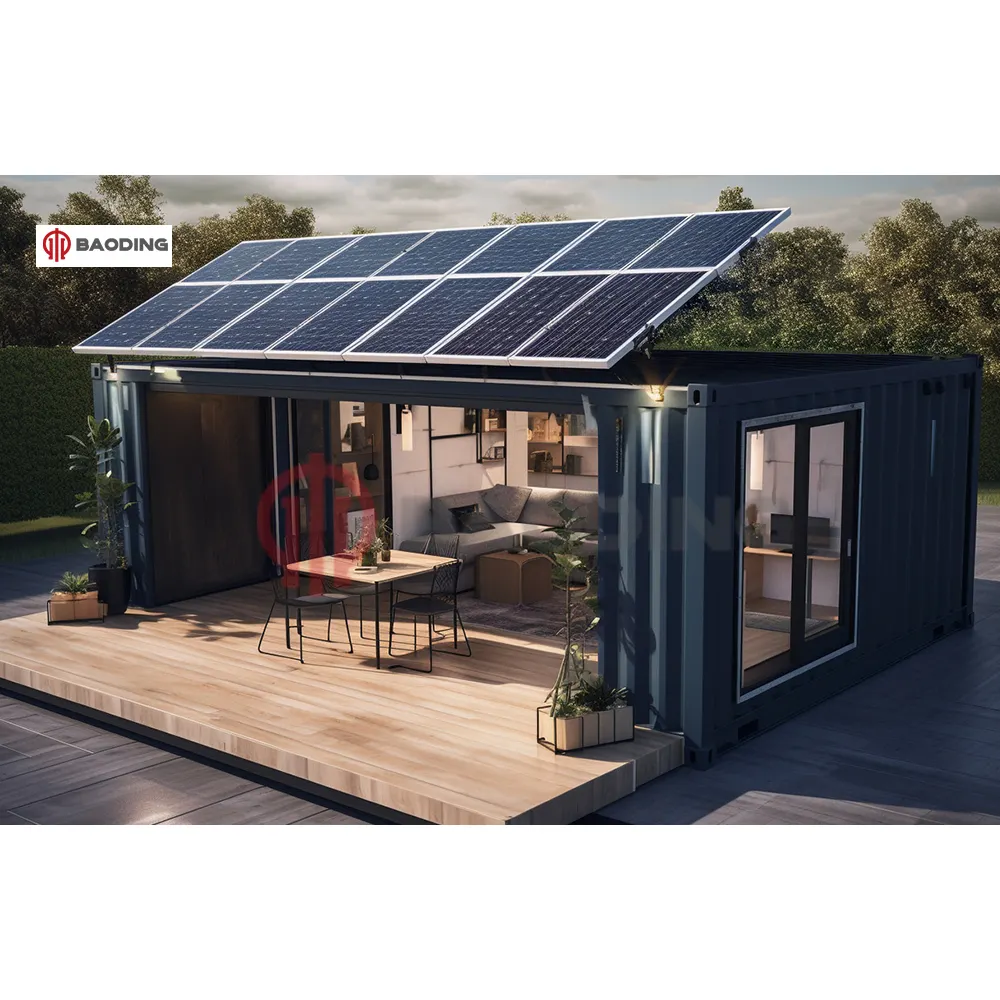 Panneaux solaires Maisons préfabriquées personnalisées Conteneur modulaire de 2 étages de 20 pieds