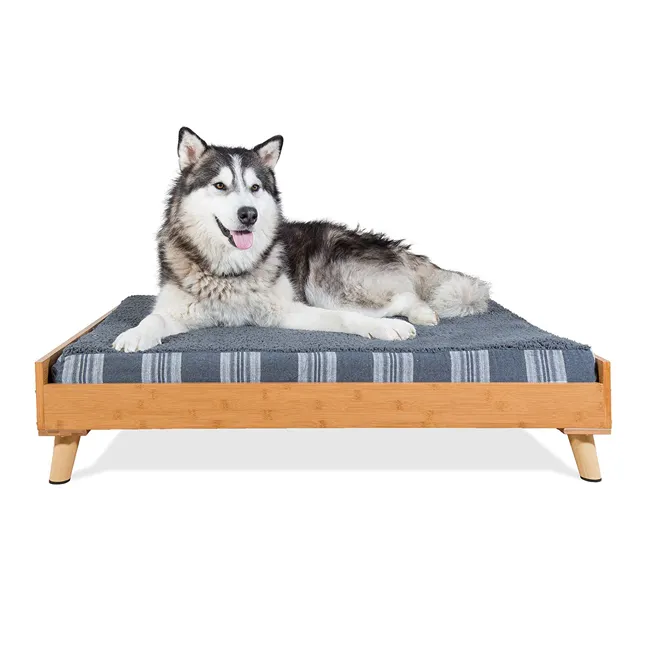 Grande De Madeira De Luxo Para Animais de Estimação Do Produto Frame Da Cama Do Cão com Tapete para Todos Os Cães de Tamanho Personalizado