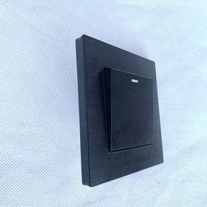 黑色铝合金单控制触摸面板按钮聪明的现代电动墙壁开关家 - Product Image 4
