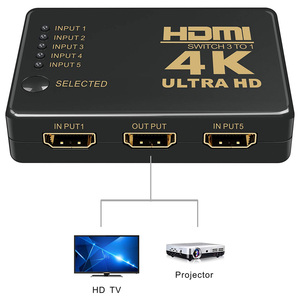 5 Puerto UHD 3D 4K 1080p conmutador HDMI interruptor Selector Splitter Hub 5x1 Control Remoto iR HDTV 5 de entrada 1 salida 5-puerto de vídeo portátil caja de - Product Image 3
