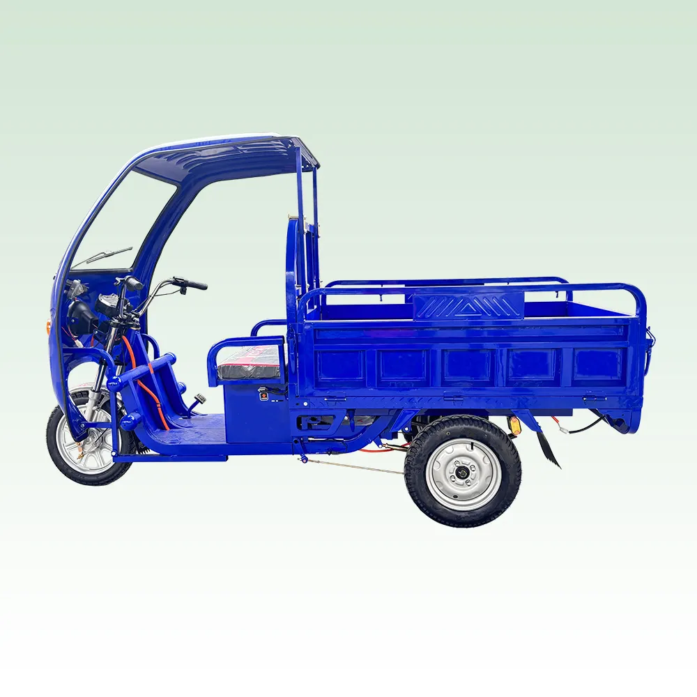 Triciclo de transporte de carga eléctrica de motocicleta de tres ruedas resistente Village Field con capacidad de carga pesada