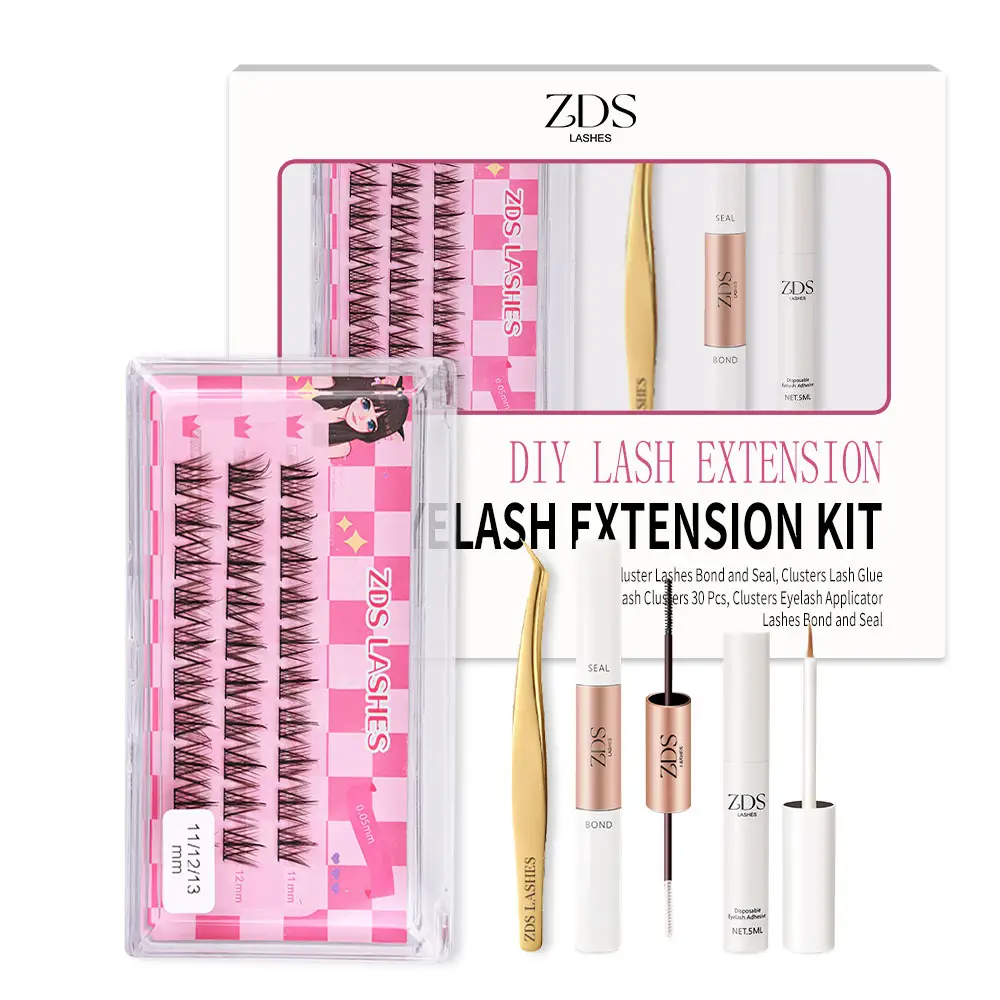 Lash Cụm Với Lash Trái Phiếu Và Con Dấu Tự Làm Lông Mi Kit Chất Lượng Cao Lông Mi Keo & Mở Rộng Công Cụ Bộ Dụng Cụ