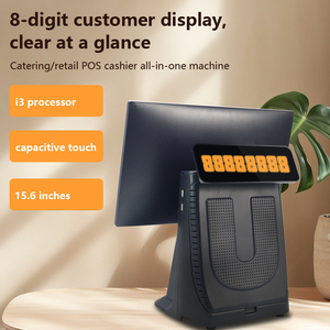 Terminal POS de pantalla táctil capacitiva de 15,6 pulgadas Sistema POS de pantalla única Windows POS con CPU I3 i5 - Product Image 5