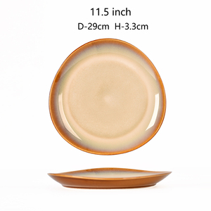 黄瓷家用饭碗和盘子套装日常使用的盘子和盘子 - Product Image 6