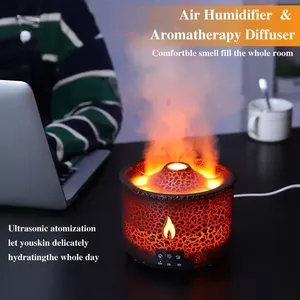300ml Quiet Aroma therapy Mist Flame Luftbe feuchter Diffusor mit ätherischen Ölen und Flame Night Light Remote Control Timer - Product Image 6