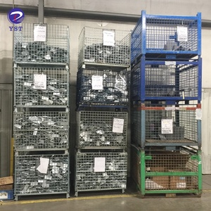 כבד החובה מחסן לוגיסטי <span class=keywords><strong>stackable</strong></span> עמיד מתכת חוט רשת כלוב מיכל