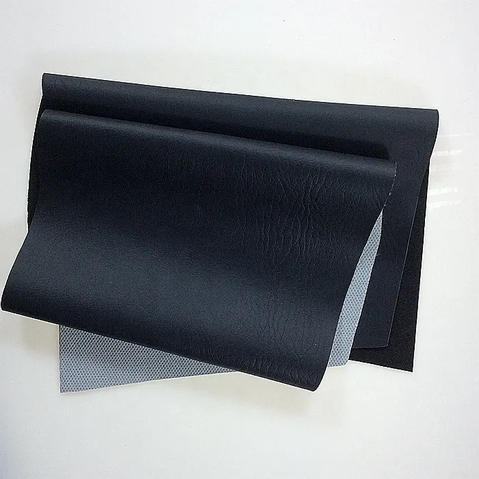 Kulit sofa jaring lembut hitam, aksesori kulit pvc untuk tas, kain kulit pvc