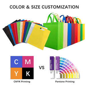 Wholesale Creative Design Customized Logo Reusable <strong>Colorful</strong> Shopping Recyclable Tote Non-Woven Bag <strong>Soft</strong> <strong>Loop</strong> <strong>Handle</strong> - Product Image 4