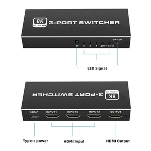 Toptan OEM ODM metal HDMI2.1 anahtarı 3 in 1 Out3 1 Out 8K 60Hz 4 limanlar DVD HDTV Xbox PS3 PS4 için HDMI Switcher seçici - Product Image 2
