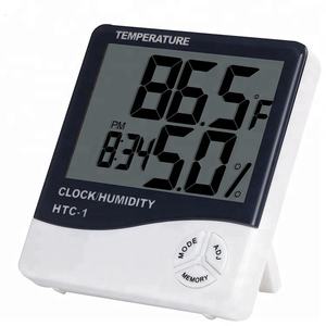Medidor de temperatura y humedad con pantalla LCD Digital, reloj multifunción, termómetro de habitación, higrómetro, medidor de temperatura y humedad, 2 unidades