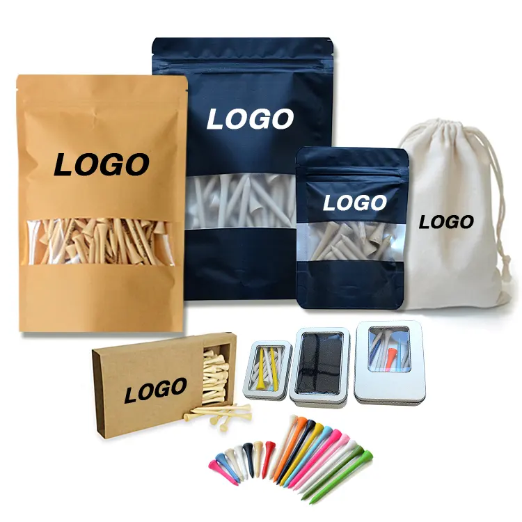 Bolsa personalizada para camisetas de Golf, bolsa de madera de bambú, soporte para camisetas