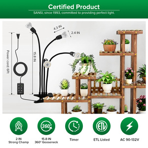 SANSI <strong>LED</strong> Grow Lights for Indoor PlantsTime Set 600W Full Spectrum Gooseneck Clip Plant Grow Light Plant Light With <strong>Timer</strong> <strong>4</strong>/8/12 - Product Image 4