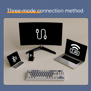 Teclado mecánico tri-modo de 84 teclas para oficina y juegos con perilla de retroiluminación RGB 2,4G inalámbrico tipo C USB Bluetooth - Product Image 3
