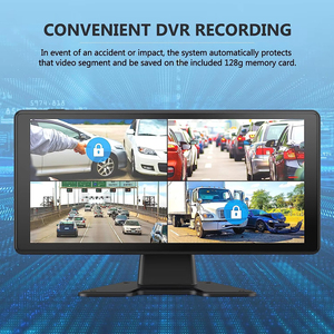 10.36 Inch 4 Channels Split Screen Car MP4 DVR Recorder <strong>Monitor</strong> <strong>With</strong> AHD Front Rear <strong>Backup</strong> Camera for Truck/Bus/Trailer/RVs - Product Image 6
