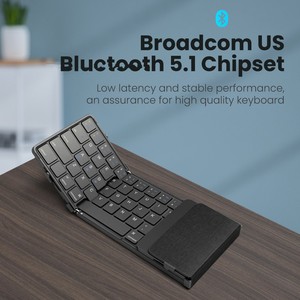 Teclado plegable inalámbrico con panel táctil, Mini teclado recargable para Windows, teléfono, PC y Mesa