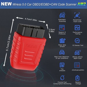 Nieuwe Rode Am2 Elm327 Obd2 Scanner Plastic Autocodelezer Met Diagnostische Tool Voor Het Analyseren Van Elektrische Motoren 1 Jaar Garantie - Product Image 3