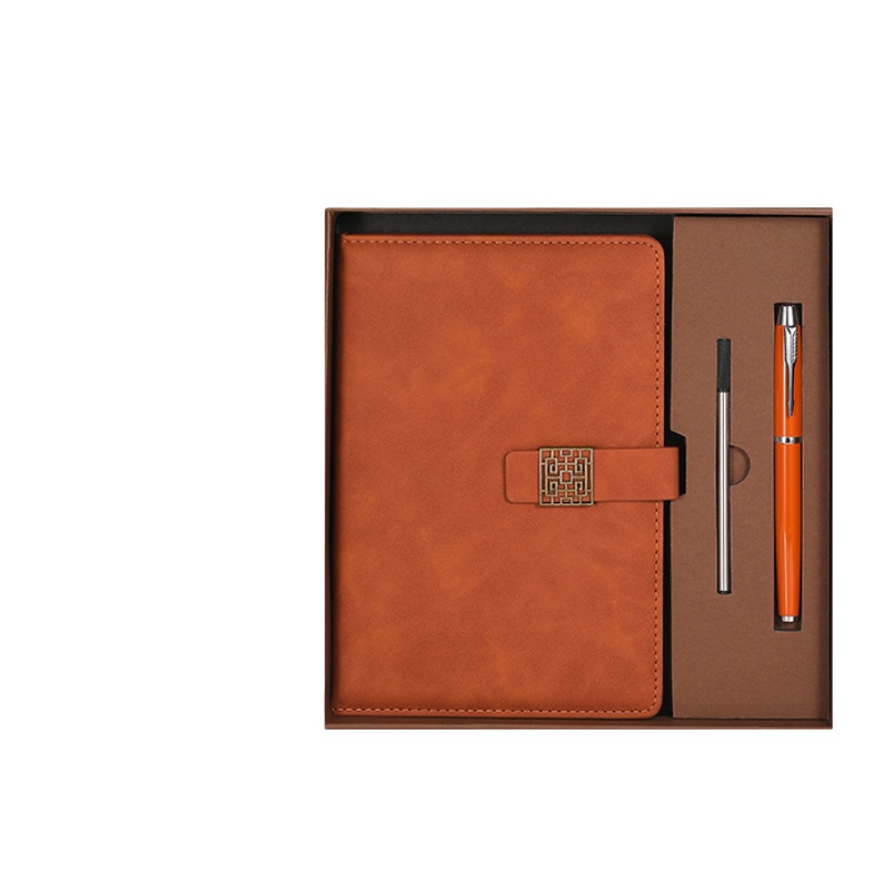 A5 Retro BuckleGift Box Set - 5-piece Set--Dark brown