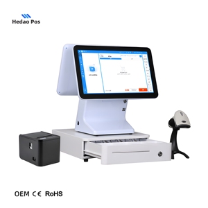 Sistema POS minorista personalizable de 15 pulgadas con pantalla VFD y CPU Intel J1900 para operaciones de caja registradora - Product Image 2