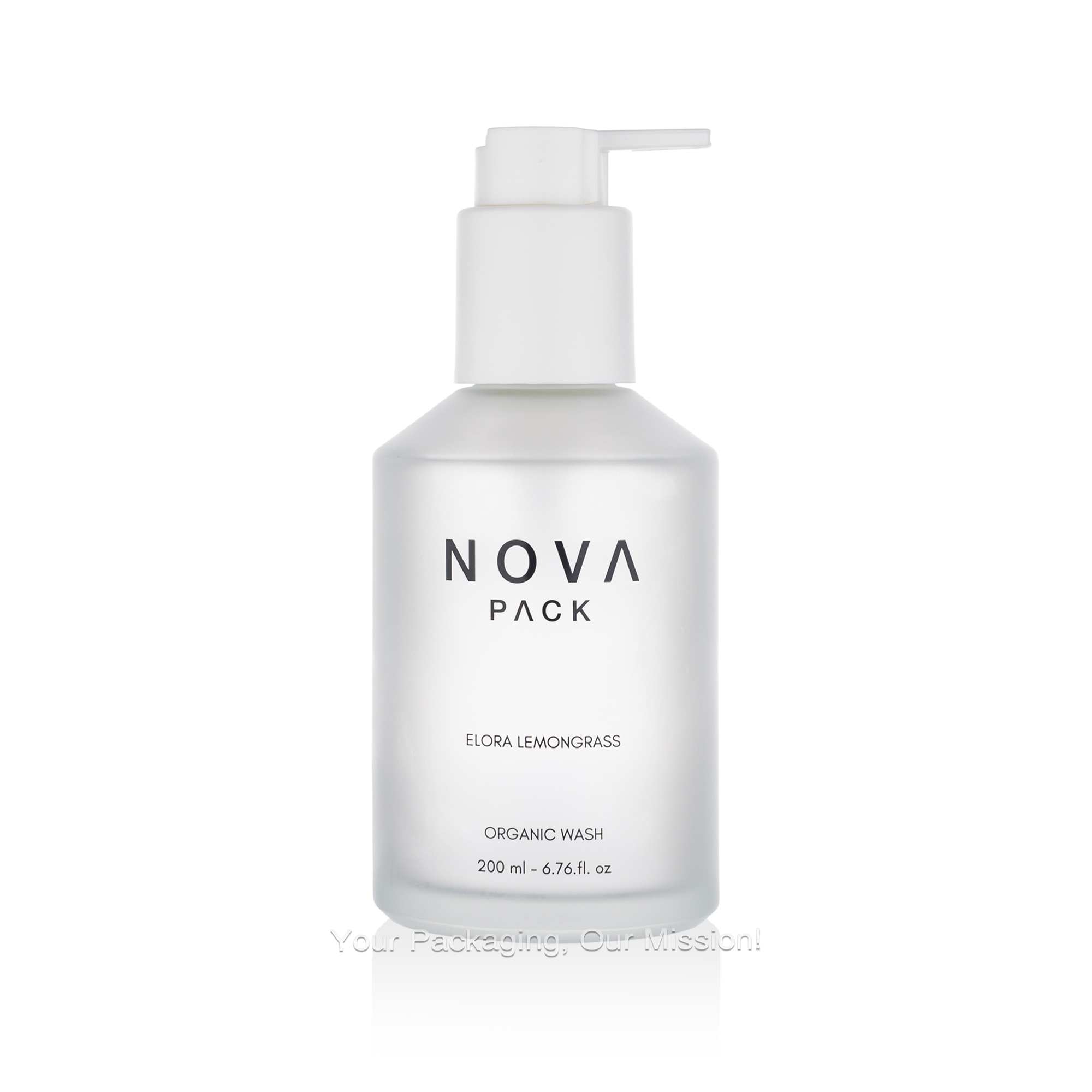Bouteille givrée + pompe à verrouillage blanche