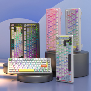 Teclado mecánico para juegos con cable de dos colores luminosos de 75% colores mezclados personalizable para teclado de junta - Product Image 6