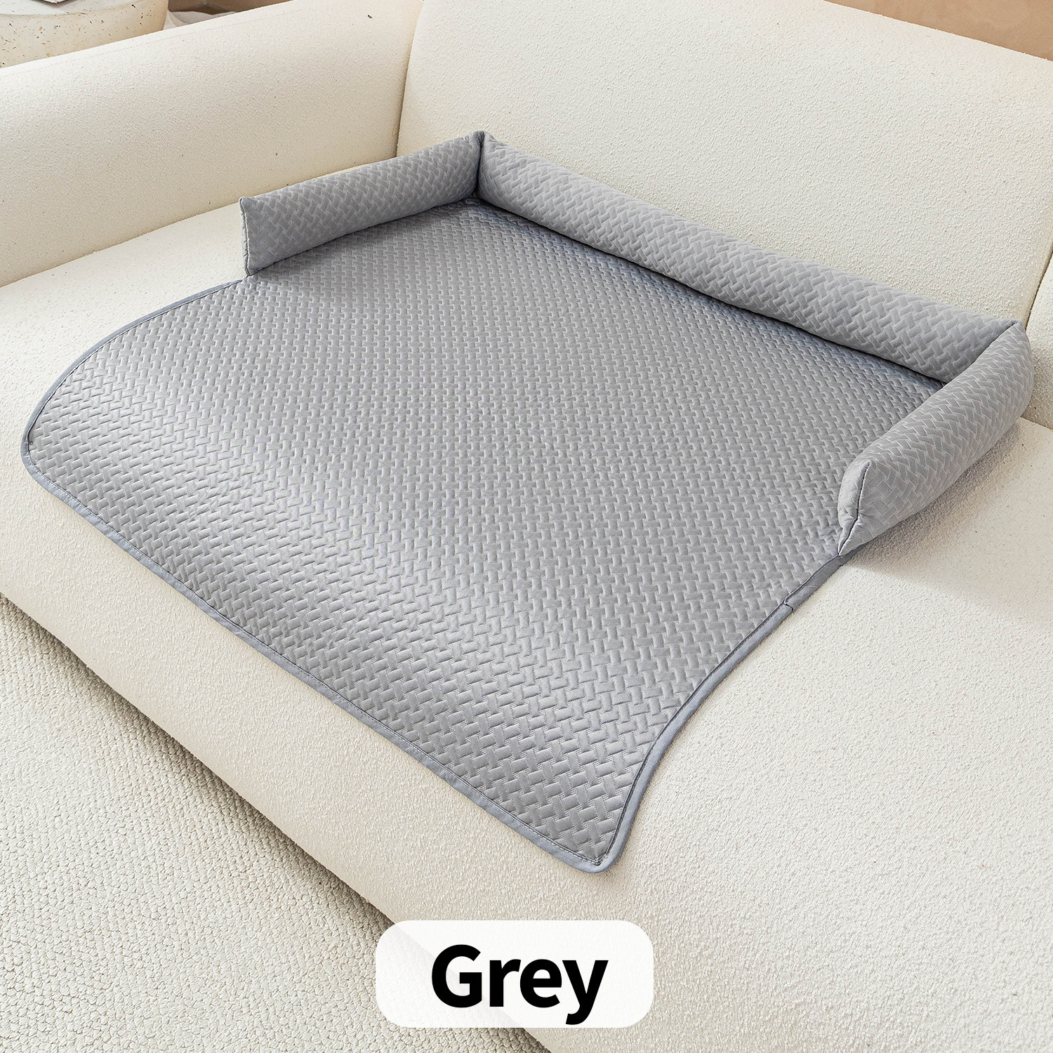 Tapis pour animaux de compagnie tissé en soie glacée - Gris