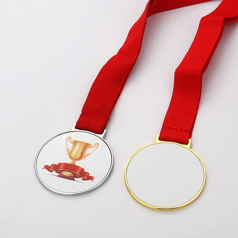Rubysub medali kosong sublimasi, medali maraton permainan lari emas perak, medali logam penghargaan olahraga