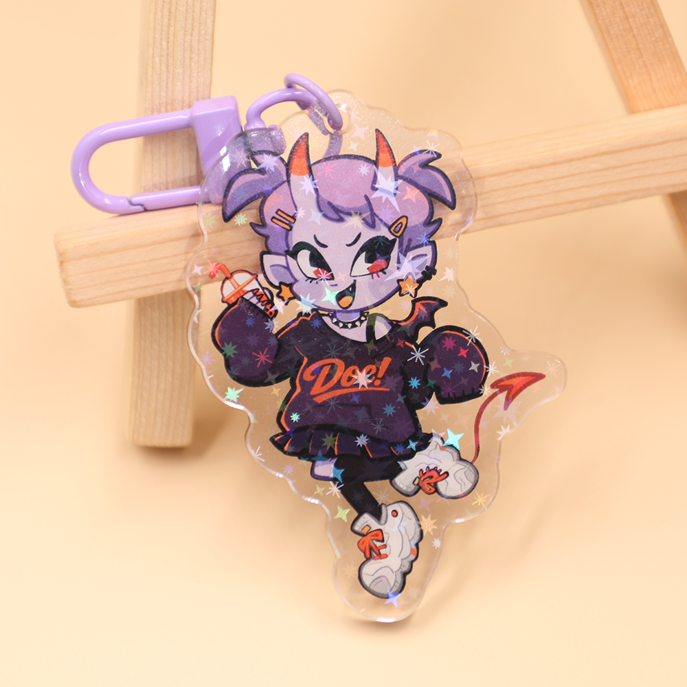 holo star acrylic keychain