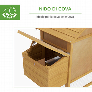 PawHutプレハブ木製チキンコープ2鶏用ランと巣付き陰毛150.5x54x87cm - Product Image 6