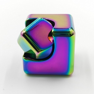 Sang trọng Infinity Cube thủ nhôm hợp kim <span class=keywords><strong>Fidget</strong></span> kim loại EDC Cube <span class=keywords><strong>Fidget</strong></span> Slider Neon cầu vồng bàn <span class=keywords><strong>Spinner</strong></span> Cube <span class=keywords><strong>Fidget</strong></span> Đồ chơi - Product Image 1
