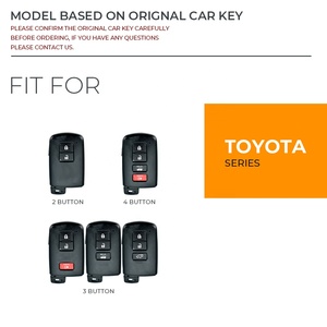 เคสกุญแจรีโมต TPU สีทองแบบใหม่,เคสป้องกันกุญแจรถ TPU สองปุ่มสำหรับ Toyota - Product Image 3