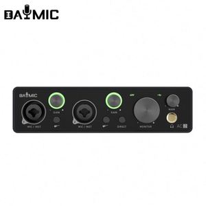 Interfaz de audio profesional mezclador de tarjeta de sonido USB portátil para grabación de instrumentos musicales de micrófono de 48V - Product Image 6