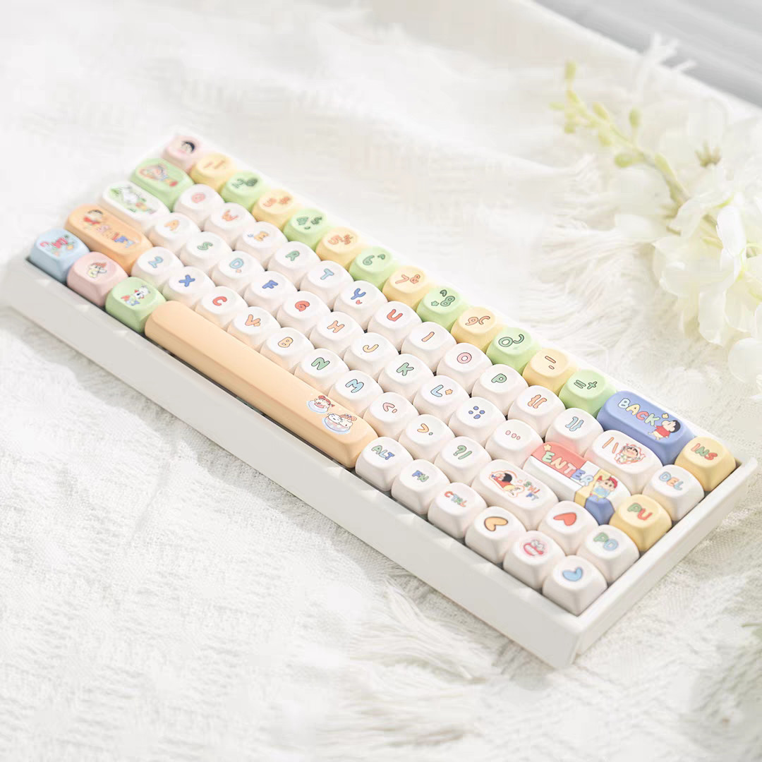 คีย์บอร์ด White-M68 + คีย์แคป M-OA Xiaoxin