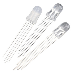 Jstronic <span class=keywords><strong>5mm</strong></span> 8mm 10mm <span class=keywords><strong>rgb</strong></span> <span class=keywords><strong>LED</strong></span> 4ピンディップダイオード透明レンズ、共通カソードマルチカラーライト付き - Product Image 1