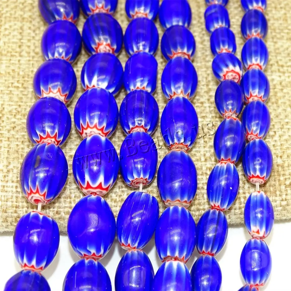 Refined lampwork beads jewelry making Drum plated DIY blue Sold By Strand 15inch