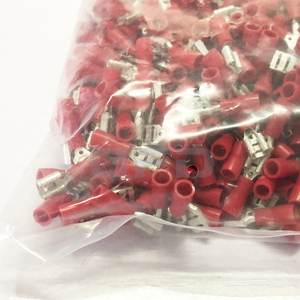 FDD 1,25-187(5) Terminales hembra aislados de vinilo rojo Manga de aislamiento de PVC Bloque de terminales fijos hembra para conector de cable - Product Image 5