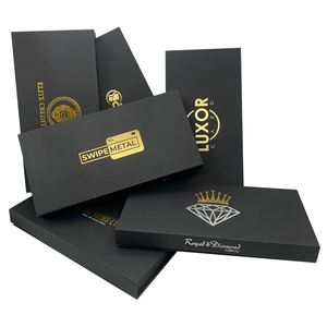 豪华定制品牌印刷金属信用卡盒礼包金箔和金属卡纸质证书 - Product Image 1