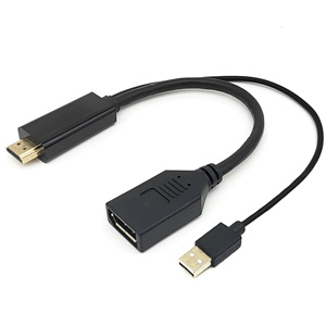 4K 30Hz HMI a spisplayort ideideo ddapter W/USower ower 1,4 (Male) a D1.2 (Female) Active onitor (H22DP) Lack lack - Product Image 1