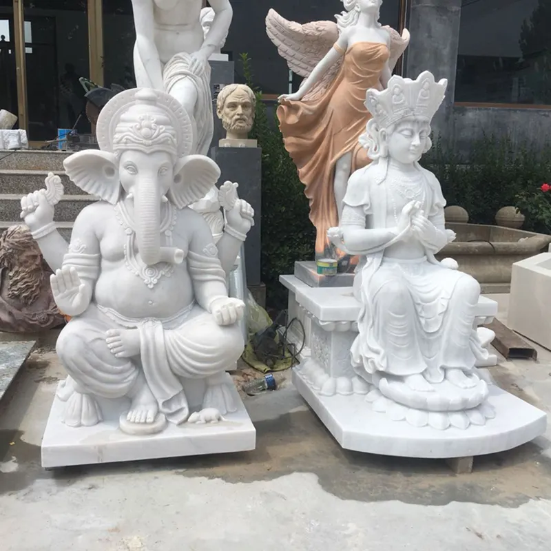 Marmo bianco Buddha seduto sulla statua di loto scolpito a mano in marmo bianco religioso scultura in pietra naturale scultura in marmo Buddha